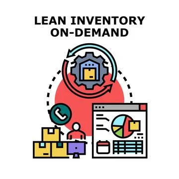Lean inventory on demand supply chain management Stock Illustration