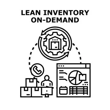 Lean inventory on demand supply chain management Stock Illustration