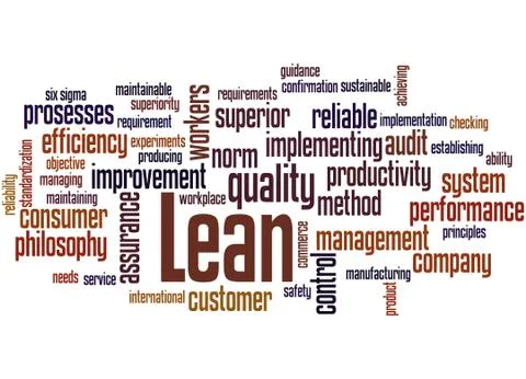 Lean - management approach, word cloud concept Illustrazione stock