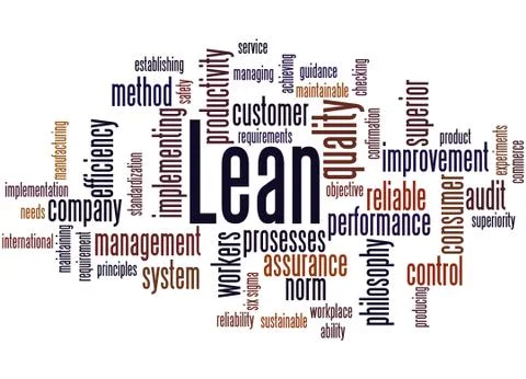 Lean - management approach, word cloud concept Illustrazione stock