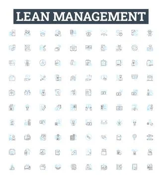 Lean Management vector line icons set. Lean, Management, Efficiency, Process 库存插图