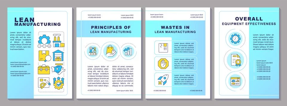Lean manufacturing brochure layout 스톡 일러스트