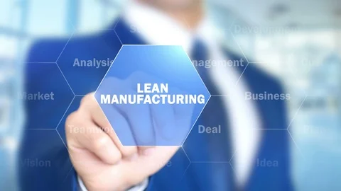 Lean Manufacturing, Businessman Using Augmented Holographic Interface 스톡 동영상 90074523