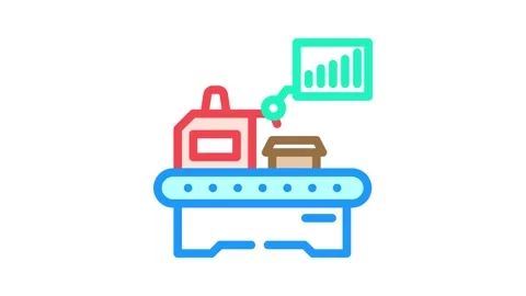 Lean manufacturing mechanical engineer color icon animation 스톡 동영상 327268740