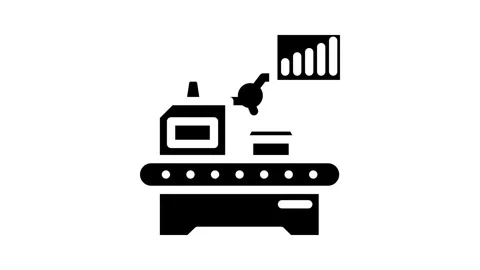 Lean manufacturing mechanical engineer glyph icon animation 스톡 동영상 326744437