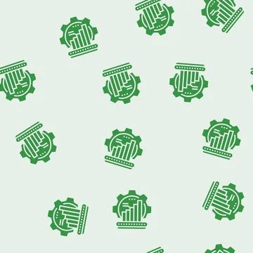 Lean manufacturing mechanical engineer glyph seamless pattern Stock Illustration