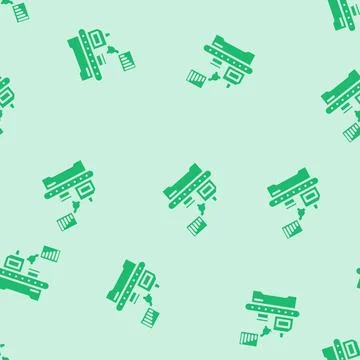 Lean manufacturing mechanical engineer glyph vector seamless pattern Stock Illustration