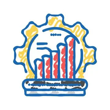 Lean manufacturing mechanical engineer icon doodle illustration 스톡 일러스트