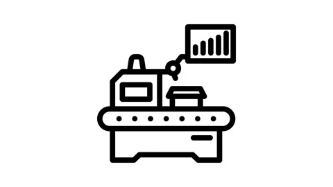 Lean manufacturing mechanical engineer line icon animation 스톡 동영상 326762381