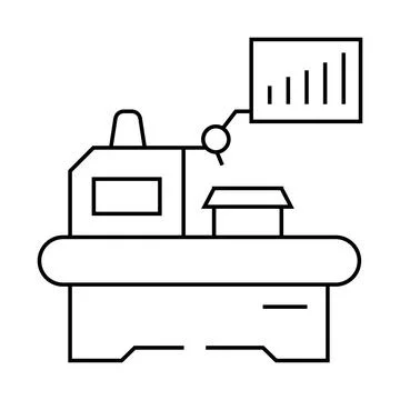 Lean manufacturing mechanical engineer line icon vector illustration 스톡 일러스트