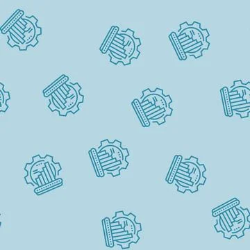 Lean manufacturing mechanical engineer line seamless pattern Stock Illustration