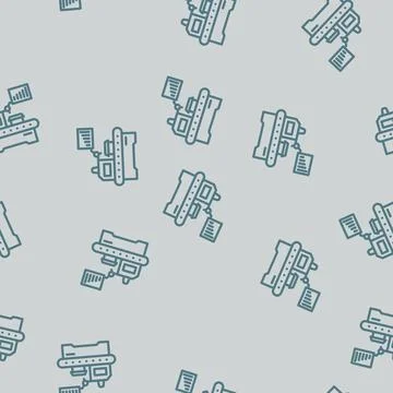 Lean manufacturing mechanical engineer line vector seamless pattern Illustrazione stock
