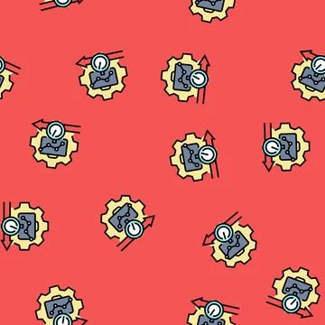 Lean manufacturing modern business vector seamless pattern 스톡 일러스트