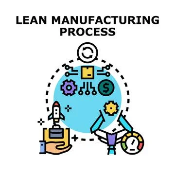 Lean manufacturing process concept in business development Stock Illustration