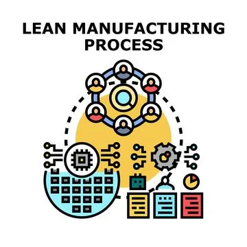 Lean manufacturing process illustrating optimization and workflow Ilustração Stock