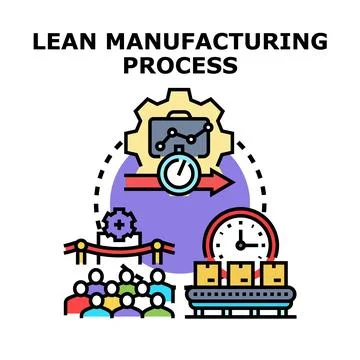 Lean manufacturing process optimizing production workflow 스톡 일러스트