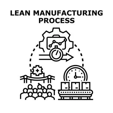 Lean manufacturing process optimizing production workflow Ilustração Stock