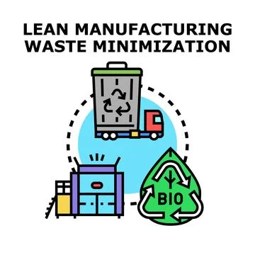 Lean manufacturing waste minimization process concept Stock Illustration