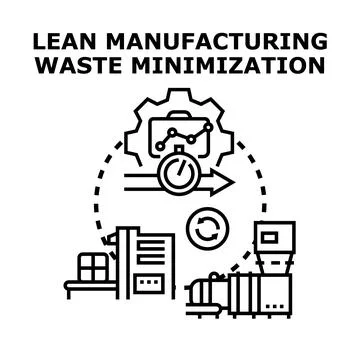 Lean manufacturing waste minimization process optimizing industrial productio Stock Illustration