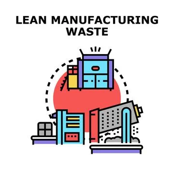 Lean manufacturing waste process and production optimizing Ilustração Stock