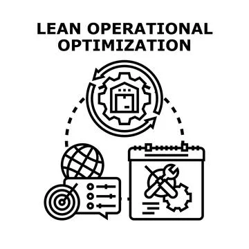 Lean operational optimization process illustrating workflow management Stock Illustration