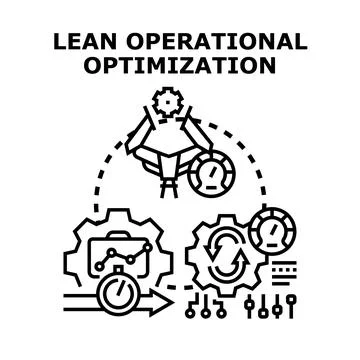 Lean operational optimization process improving business efficiency Stock Illustration