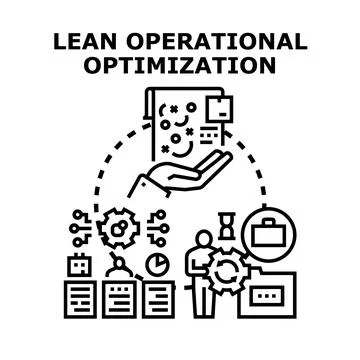 Lean operational optimization process reducing business waste Stock Illustration