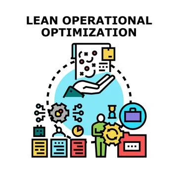 Lean operational optimization process reducing business waste Stock Illustration