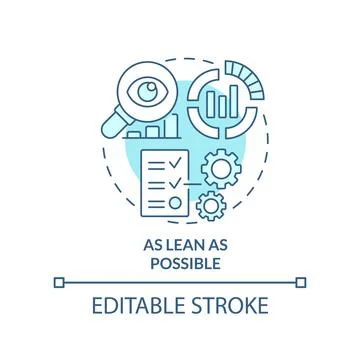As lean as possible turquoise concept icon Stock Illustration