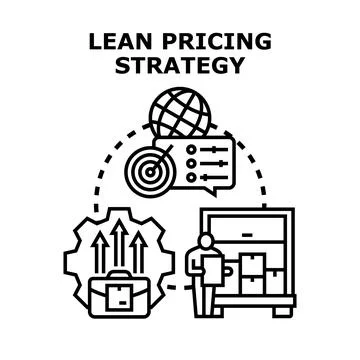 Lean pricing strategy optimizing business cost and efficiency Stock Illustration