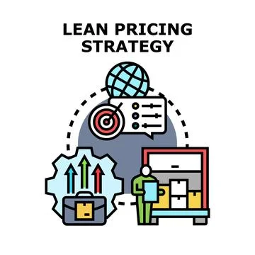 Lean pricing strategy optimizing business cost and efficiency Stock Illustration