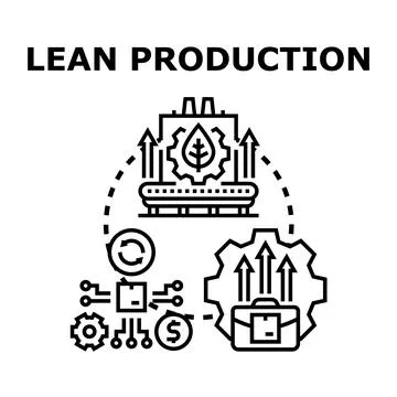 Lean production process optimizing efficiency and sustainability concept 스톡 일러스트