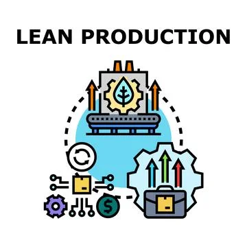 Lean production process optimizing efficiency and sustainability concept Stock Illustration