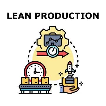 Lean production process optimizing manufacturing and business efficiency Illustration