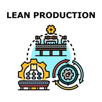 Lean production process optimizing manufacturing productivity Ilustração Stock