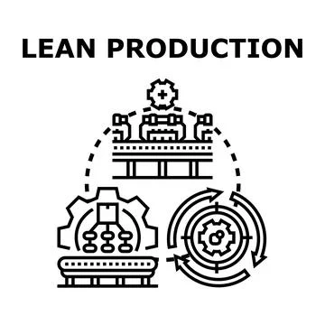 Lean production process optimizing manufacturing productivity Stock Illustration