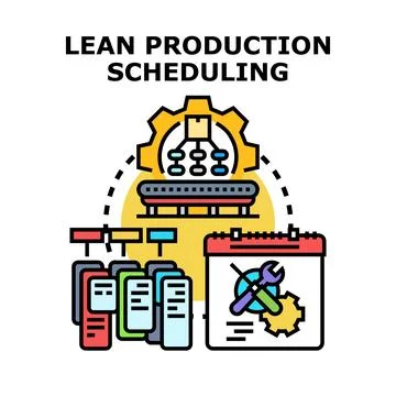 Lean production scheduling optimizing workflow and process management 스톡 일러스트