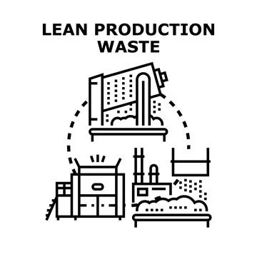 Lean production waste management and efficiency concept Stock Illustration
