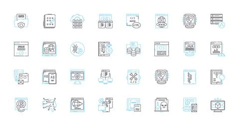 Lean programming linear icons set. Efficiency, Optimization, Streamlining Stock-Illustration