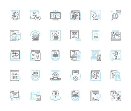 Lean programming linear icons set. Efficiency, Optimization, Streamlining Stock-Illustration