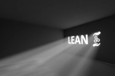 LEAN rays volume light concept 3d illustration Stock Illustration