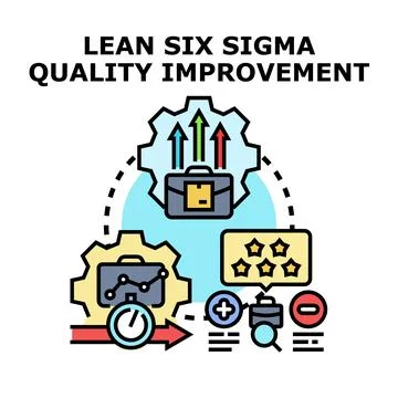 Lean six sigma methodology achieving quality improvement process goals Illustrazione stock