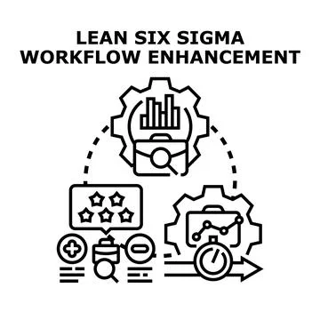 Lean six sigma methodology enhancing business workflow process Illustrazione stock