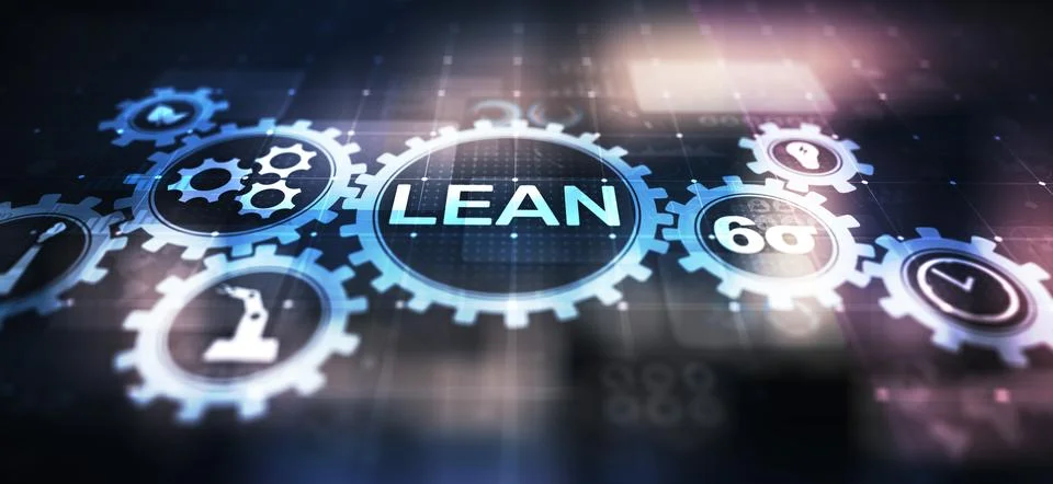 Lean, Six sigma, quality control and manufacturing process management concept Stock Illustration
