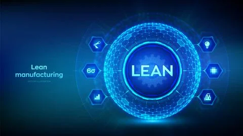 Lean. Six sigma smart industry, quality control, standardization. Lean manufa 스톡 일러스트