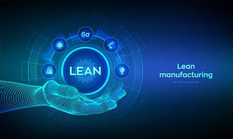 Lean. Six sigma smart industry, quality control, standardization. Lean manufa 스톡 일러스트