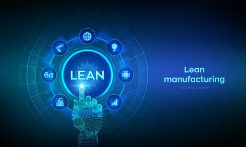 Lean. Six sigma smart industry, quality control, standardization. Lean manufa 스톡 일러스트