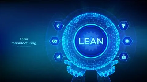 Lean. Six sigma smart industry, quality control, standardization. Lean manufa Stock Illustration