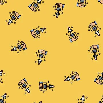 Lean startup modern business vector seamless pattern イラスト素材