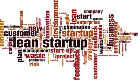 Lean startup word cloud Stock Illustration